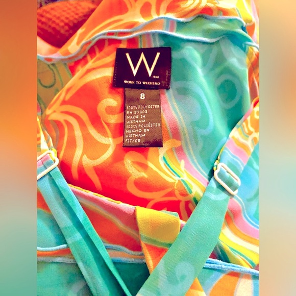 Floral Top w/ Ruffles, Vibrant Colors, Adjustable Straps, 8 - Picture 4 of 5